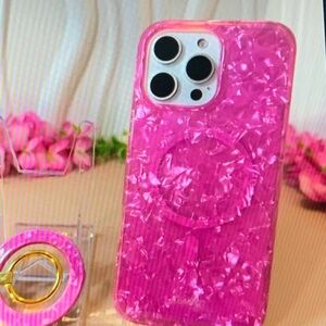 Case-Mate Pink Shimmer Phone Case with Ring Holder